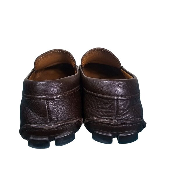 Prada Youth/Mens Driving Loafers UK 5 US 6 Brown Pebbled Leather Made In Italy - Picture 4 of 9